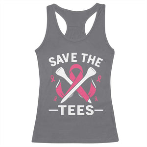 Breast Cancer Awareness Pink Ribbon Golf Racerback Tank Top Funny Save The Tees TS10 Charcoal Print Your Wear