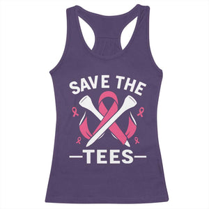 Breast Cancer Awareness Pink Ribbon Golf Racerback Tank Top Funny Save The Tees TS10 Purple Print Your Wear