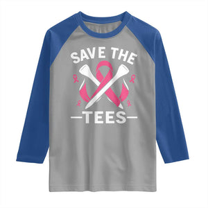 Breast Cancer Awareness Pink Ribbon Golf Raglan Shirt Funny Save The Tees TS10 Sport Gray Royal Print Your Wear