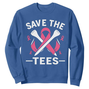 Breast Cancer Awareness Pink Ribbon Golf Sweatshirt Funny Save The Tees TS10 Royal Blue Print Your Wear