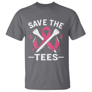 Breast Cancer Awareness Pink Ribbon Golf T Shirt Funny Save The Tees TS10 Charcoal Print Your Wear