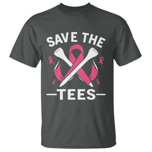 Breast Cancer Awareness Pink Ribbon Golf T Shirt Funny Save The Tees TS10 Dark Heather Print Your Wear