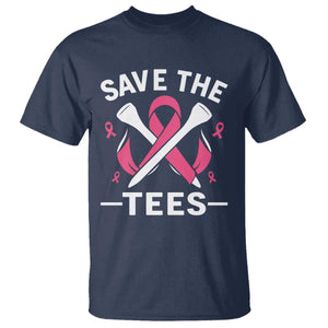 Breast Cancer Awareness Pink Ribbon Golf T Shirt Funny Save The Tees TS10 Navy Print Your Wear