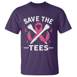 Breast Cancer Awareness Pink Ribbon Golf T Shirt Funny Save The Tees TS10 Purple Print Your Wear