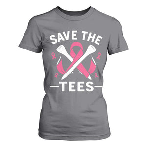 Breast Cancer Awareness Pink Ribbon Golf T Shirt For Women Funny Save The Tees TS10 Charcoal Print Your Wear