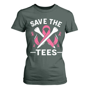 Breast Cancer Awareness Pink Ribbon Golf T Shirt For Women Funny Save The Tees TS10 Dark Forest Green Print Your Wear
