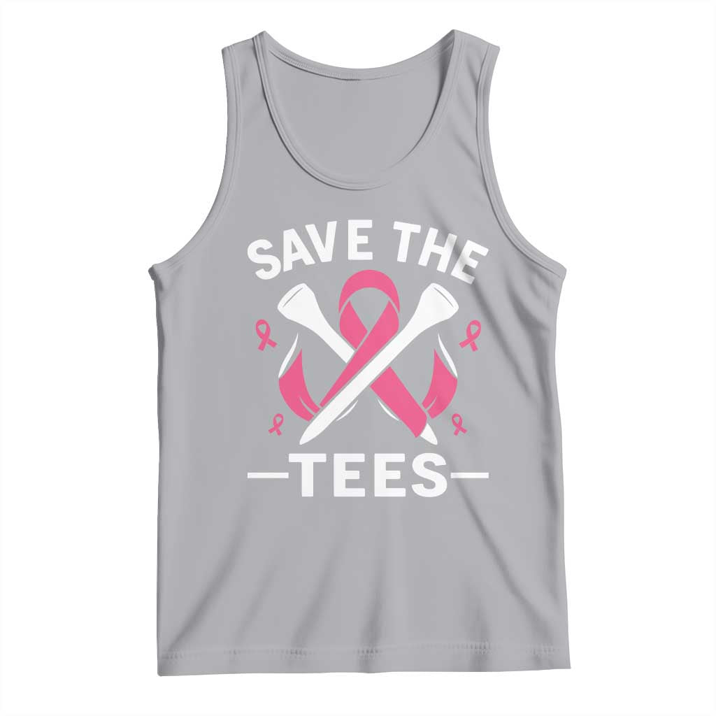 Breast Cancer Awareness Pink Ribbon Golf Tank Top Funny Save The Tees TS10 Athletic Heather Print Your Wear