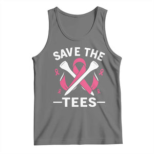 Breast Cancer Awareness Pink Ribbon Golf Tank Top Funny Save The Tees TS10 Black Heather Print Your Wear