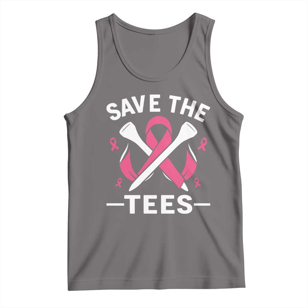 Breast Cancer Awareness Pink Ribbon Golf Tank Top Funny Save The Tees TS10 Deep Heather Print Your Wear
