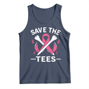 Breast Cancer Awareness Pink Ribbon Golf Tank Top Funny Save The Tees TS10 Navy Print Your Wear
