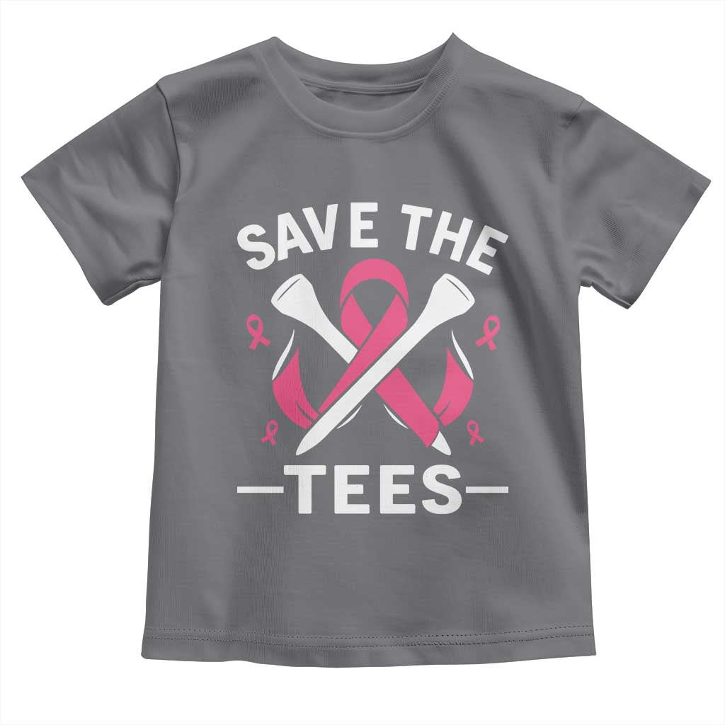 Breast Cancer Awareness Pink Ribbon Golf Toddler T Shirt Funny Save The Tees TS10 Charcoal Print Your Wear