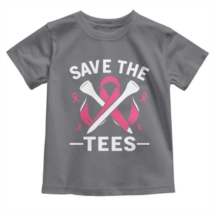 Breast Cancer Awareness Pink Ribbon Golf Toddler T Shirt Funny Save The Tees TS10 Charcoal Print Your Wear
