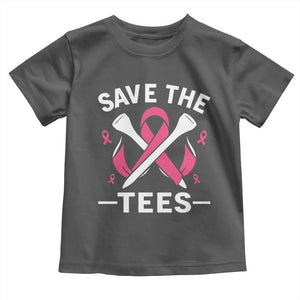Breast Cancer Awareness Pink Ribbon Golf Toddler T Shirt Funny Save The Tees TS10 Dark Heather Print Your Wear