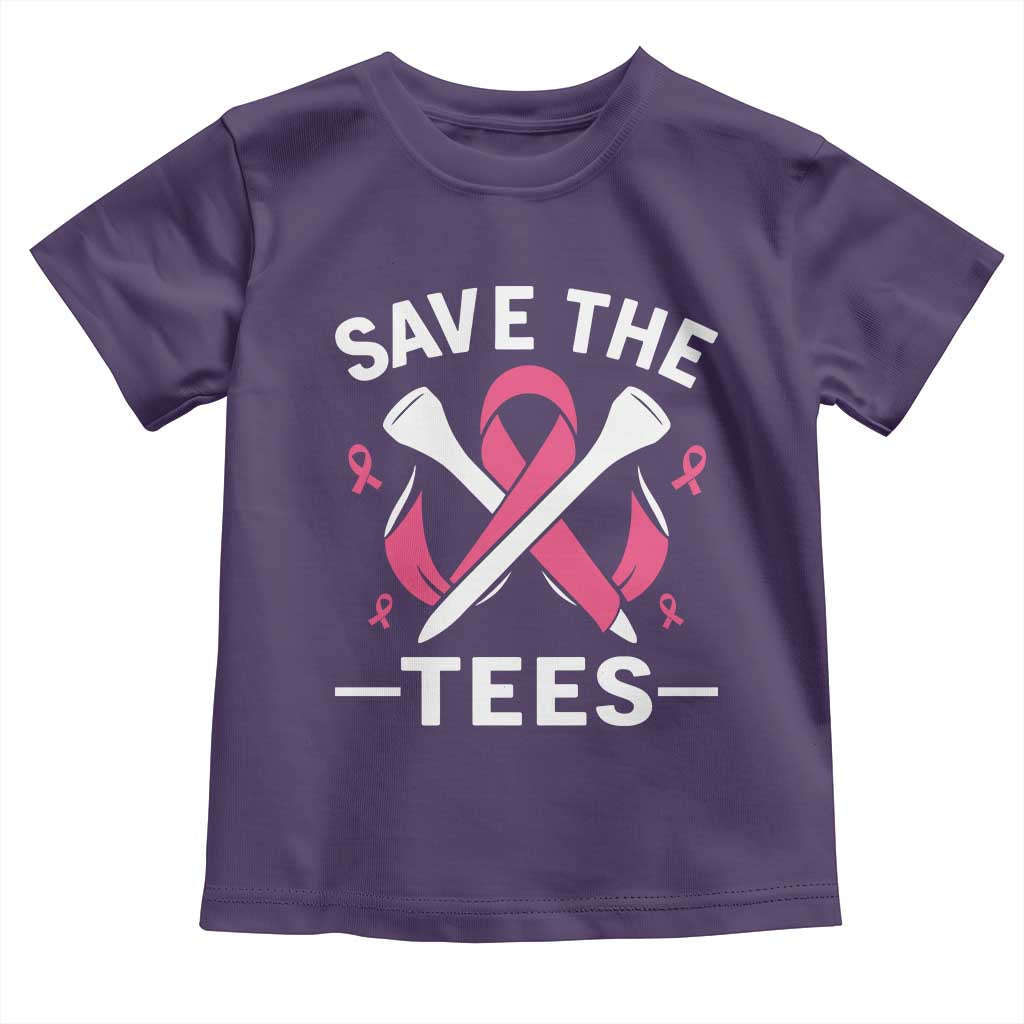 Breast Cancer Awareness Pink Ribbon Golf Toddler T Shirt Funny Save The Tees TS10 Purple Print Your Wear