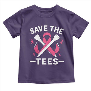 Breast Cancer Awareness Pink Ribbon Golf Toddler T Shirt Funny Save The Tees TS10 Purple Print Your Wear