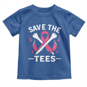 Breast Cancer Awareness Pink Ribbon Golf Toddler T Shirt Funny Save The Tees TS10 Royal Blue Print Your Wear