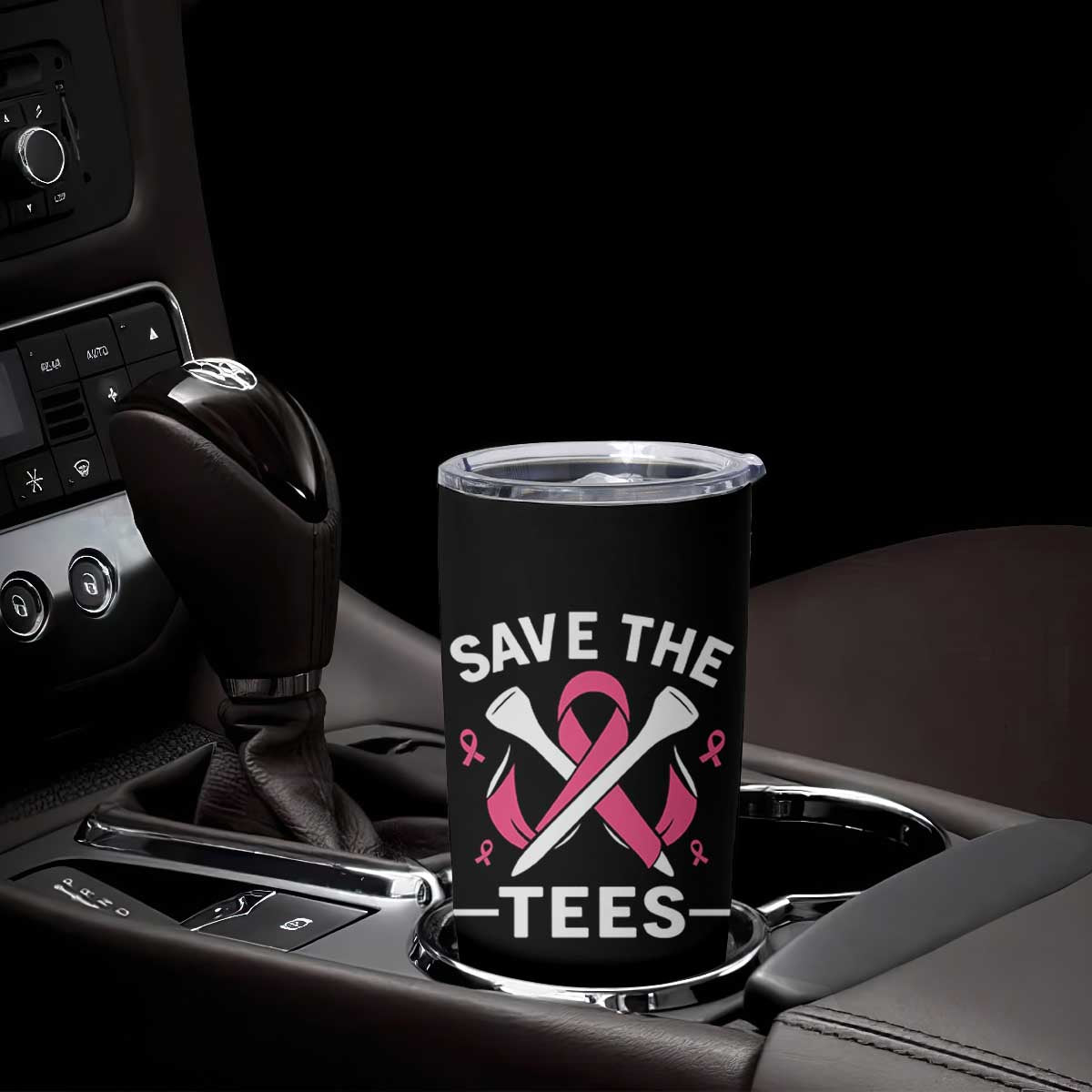 Breast Cancer Awareness Pink Ribbon Golf Tumbler Cup Funny Save The Tees TS10 Print Your Wear