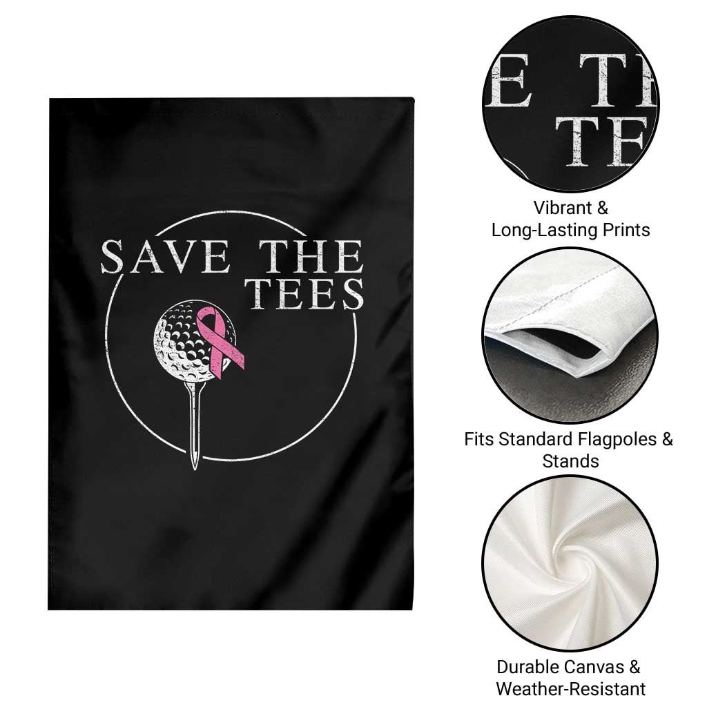 Breast Cancer Awareness Golf Garden Flag Pink Ribbon Save The Tees Fundraiser Team TS10 Print Your Wear