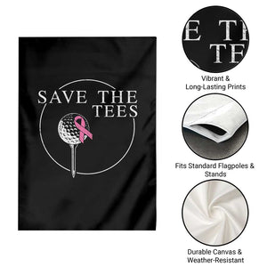 Breast Cancer Awareness Golf Garden Flag Pink Ribbon Save The Tees Fundraiser Team TS10 Print Your Wear