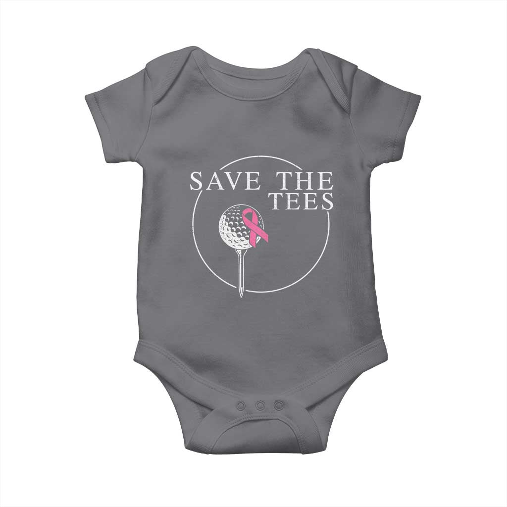 Breast Cancer Awareness Golf Baby Onesie Pink Ribbon Save The Tees Fundraiser Team TS10 Charcoal Print Your Wear