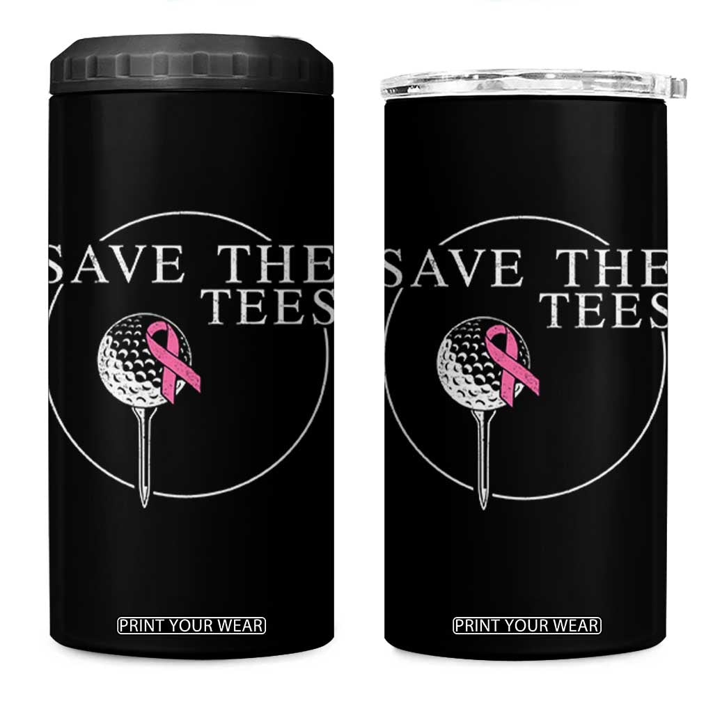 Breast Cancer Awareness Golf 4 in 1 Can Cooler Tumbler Pink Ribbon Save The Tees Fundraiser Team TS10 One Size: 16 oz Black Print Your Wear