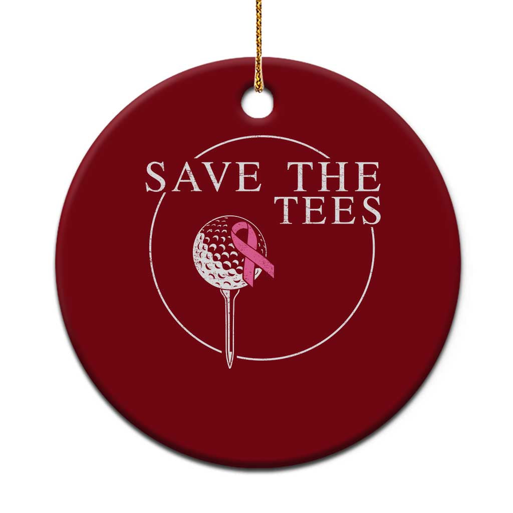 Breast Cancer Awareness Golf Ceramic Ornament Pink Ribbon Save The Tees Fundraiser Team TS10 1pc Red Print Your Wear