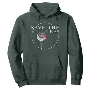 Breast Cancer Awareness Golf Hoodie Pink Ribbon Save The Tees Fundraiser Team TS10 Dark Forest Green Print Your Wear