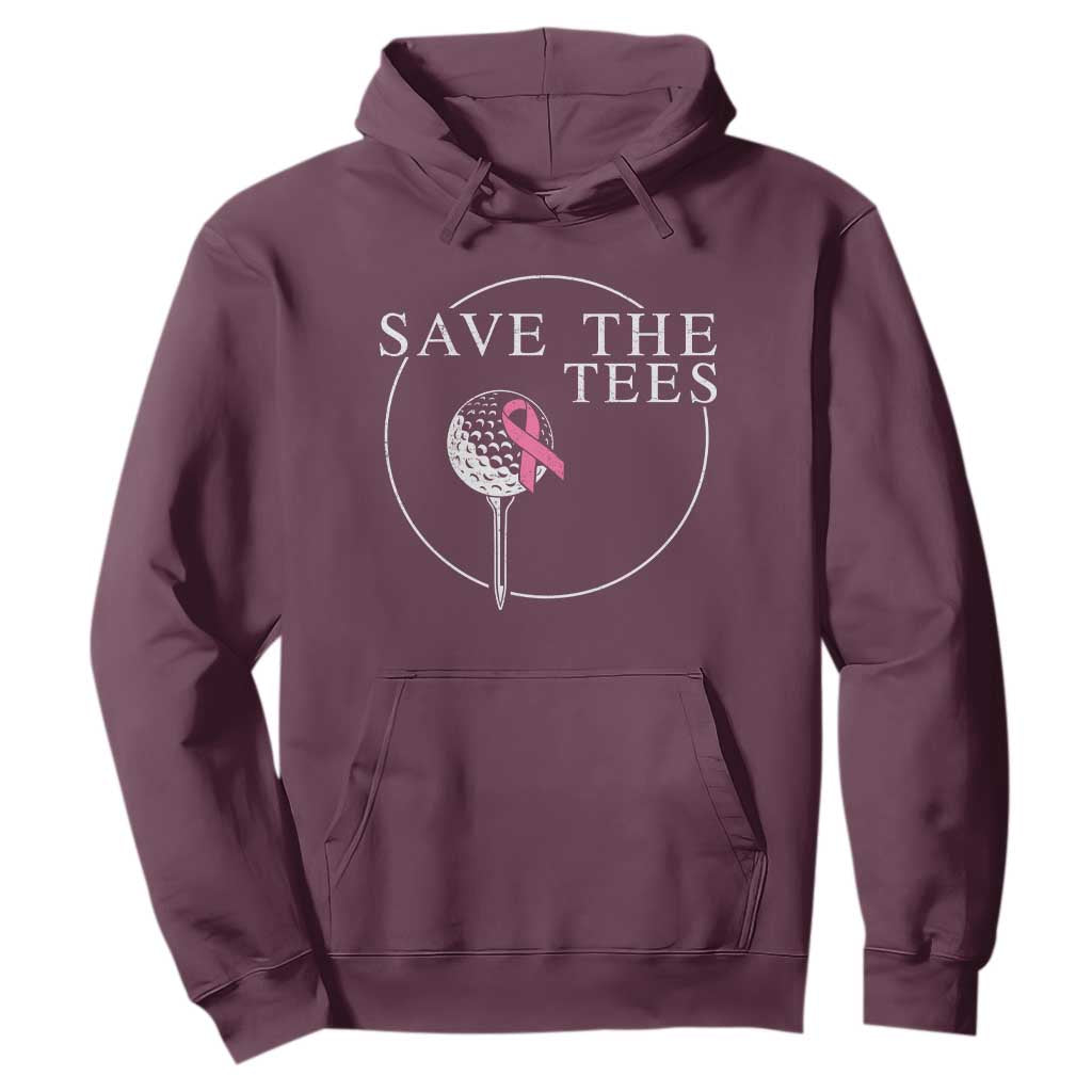 Breast Cancer Awareness Golf Hoodie Pink Ribbon Save The Tees Fundraiser Team TS10 Maroon Print Your Wear