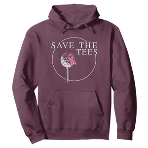 Breast Cancer Awareness Golf Hoodie Pink Ribbon Save The Tees Fundraiser Team TS10 Maroon Print Your Wear