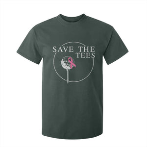 Breast Cancer Awareness Golf T Shirt For Kid Pink Ribbon Save The Tees Fundraiser Team TS10 Dark Forest Green Print Your Wear