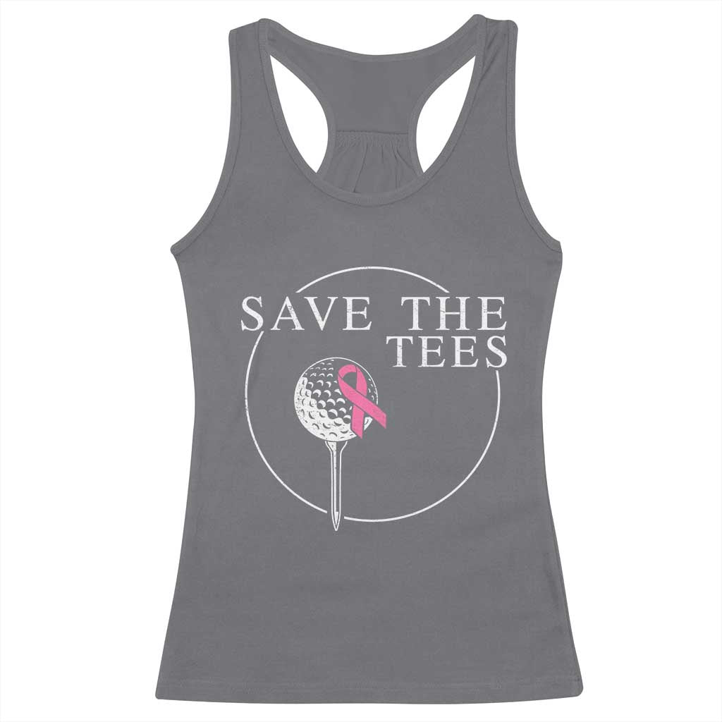 Breast Cancer Awareness Golf Racerback Tank Top Pink Ribbon Save The Tees Fundraiser Team TS10 Charcoal Print Your Wear