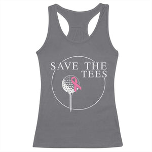 Breast Cancer Awareness Golf Racerback Tank Top Pink Ribbon Save The Tees Fundraiser Team TS10 Charcoal Print Your Wear