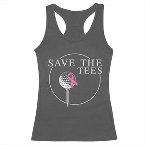 Breast Cancer Awareness Golf Racerback Tank Top Pink Ribbon Save The Tees Fundraiser Team TS10 Dark Heather Print Your Wear