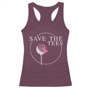 Breast Cancer Awareness Golf Racerback Tank Top Pink Ribbon Save The Tees Fundraiser Team TS10 Maroon Print Your Wear