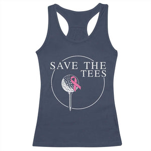 Breast Cancer Awareness Golf Racerback Tank Top Pink Ribbon Save The Tees Fundraiser Team TS10 Navy Print Your Wear