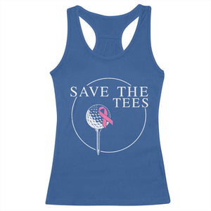Breast Cancer Awareness Golf Racerback Tank Top Pink Ribbon Save The Tees Fundraiser Team TS10 Royal Blue Print Your Wear