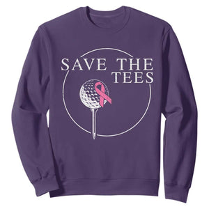 Breast Cancer Awareness Golf Sweatshirt Pink Ribbon Save The Tees Fundraiser Team TS10 Purple Print Your Wear