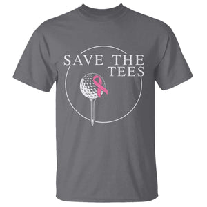 Breast Cancer Awareness Golf T Shirt Pink Ribbon Save The Tees Fundraiser Team TS10 Charcoal Print Your Wear