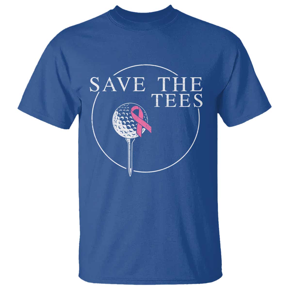Breast Cancer Awareness Golf T Shirt Pink Ribbon Save The Tees Fundraiser Team TS10 Royal Blue Print Your Wear