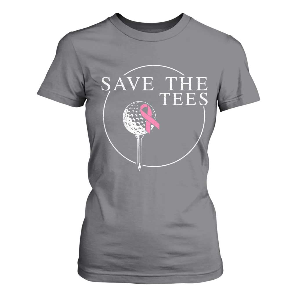 Breast Cancer Awareness Golf T Shirt For Women Pink Ribbon Save The Tees Fundraiser Team TS10 Charcoal Print Your Wear