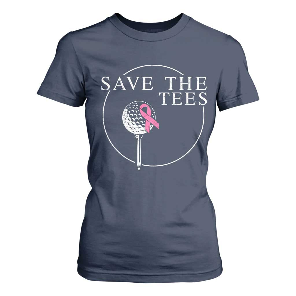 Breast Cancer Awareness Golf T Shirt For Women Pink Ribbon Save The Tees Fundraiser Team TS10 Navy Print Your Wear