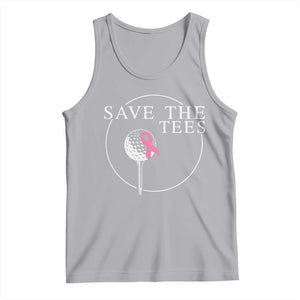 Breast Cancer Awareness Golf Tank Top Pink Ribbon Save The Tees Fundraiser Team TS10 Athletic Heather Print Your Wear