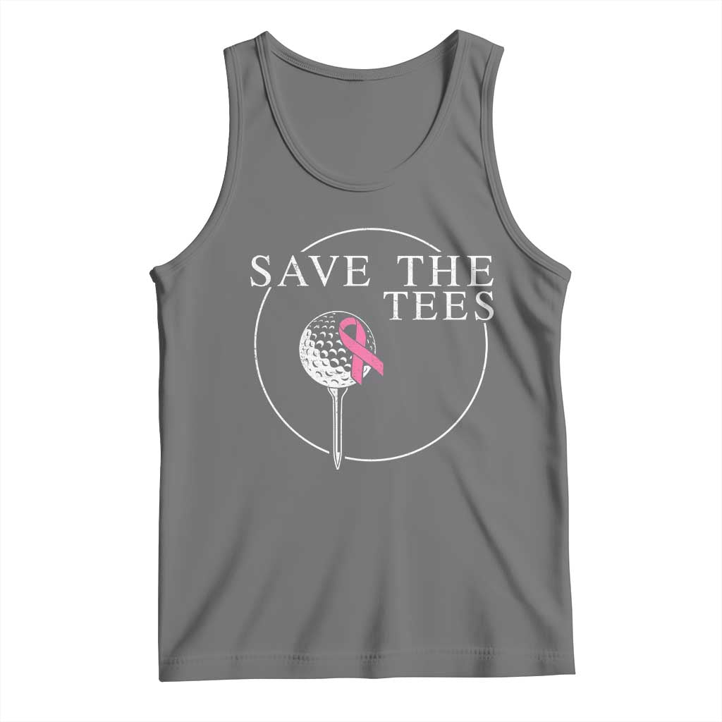 Breast Cancer Awareness Golf Tank Top Pink Ribbon Save The Tees Fundraiser Team TS10 Black Heather Print Your Wear