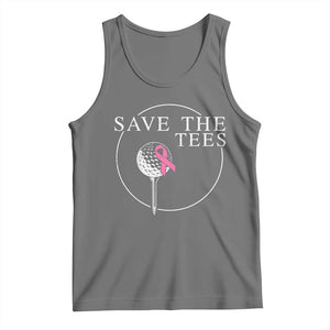 Breast Cancer Awareness Golf Tank Top Pink Ribbon Save The Tees Fundraiser Team TS10 Black Heather Print Your Wear