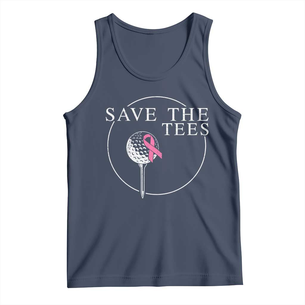 Breast Cancer Awareness Golf Tank Top Pink Ribbon Save The Tees Fundraiser Team TS10 Navy Print Your Wear