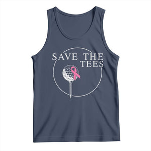 Breast Cancer Awareness Golf Tank Top Pink Ribbon Save The Tees Fundraiser Team TS10 Navy Print Your Wear