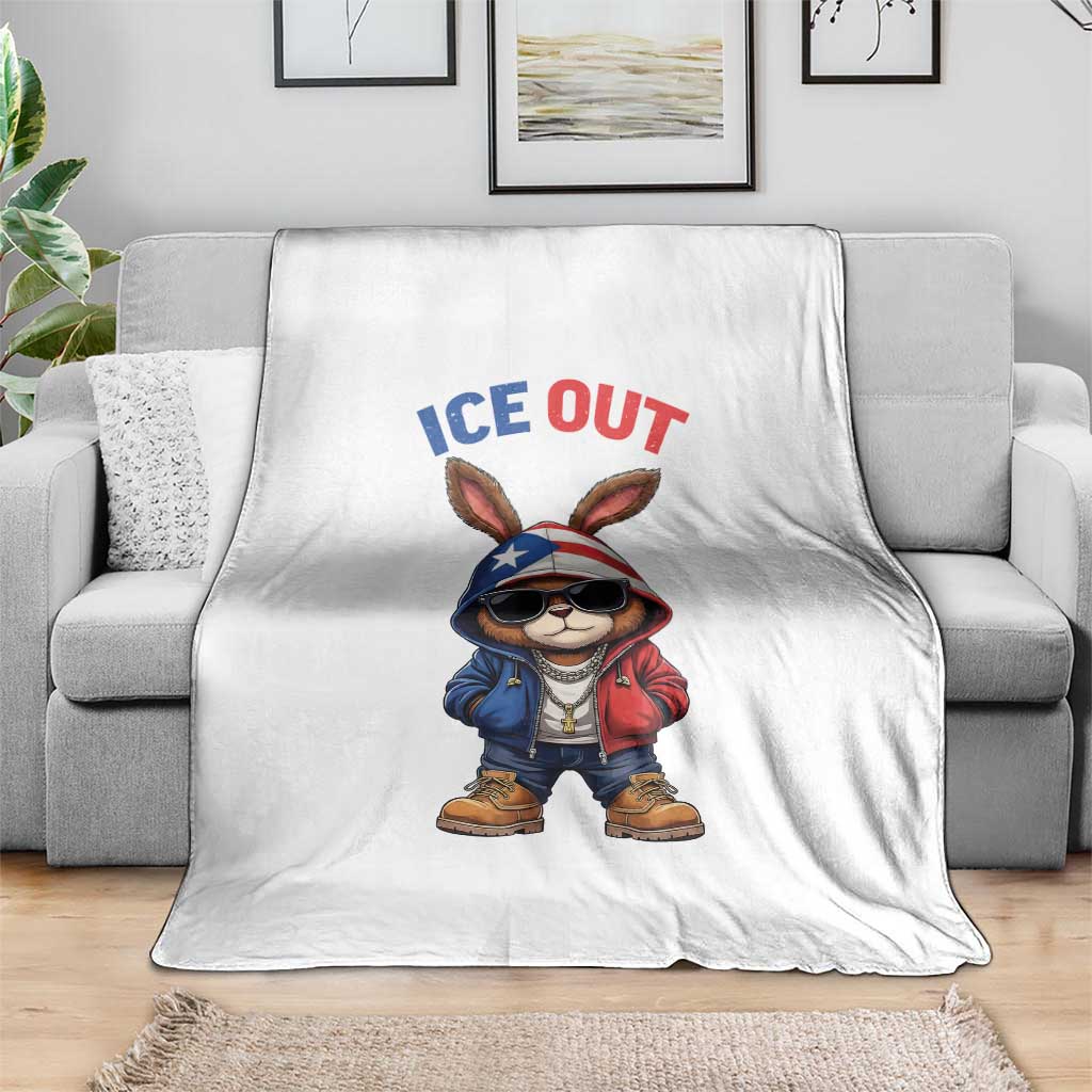 Cool Bunny Ice Out Throw Blanket Puerto Rican Flag Hoodie Outfit Vibes Boricua TS10 Print Your Wear