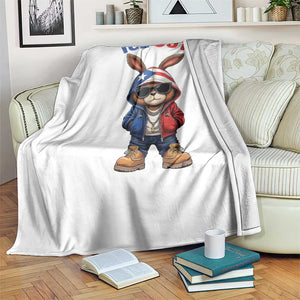 Cool Bunny Ice Out Throw Blanket Puerto Rican Flag Hoodie Outfit Vibes Boricua TS10 Print Your Wear