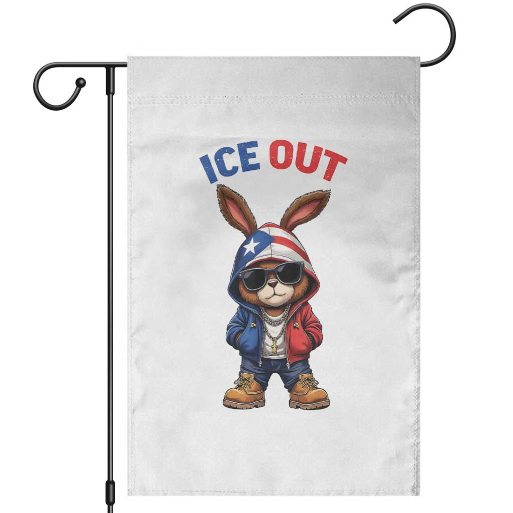 Cool Bunny Ice Out Garden Flag Puerto Rican Flag Hoodie Outfit Vibes Boricua TS10 White Print Your Wear