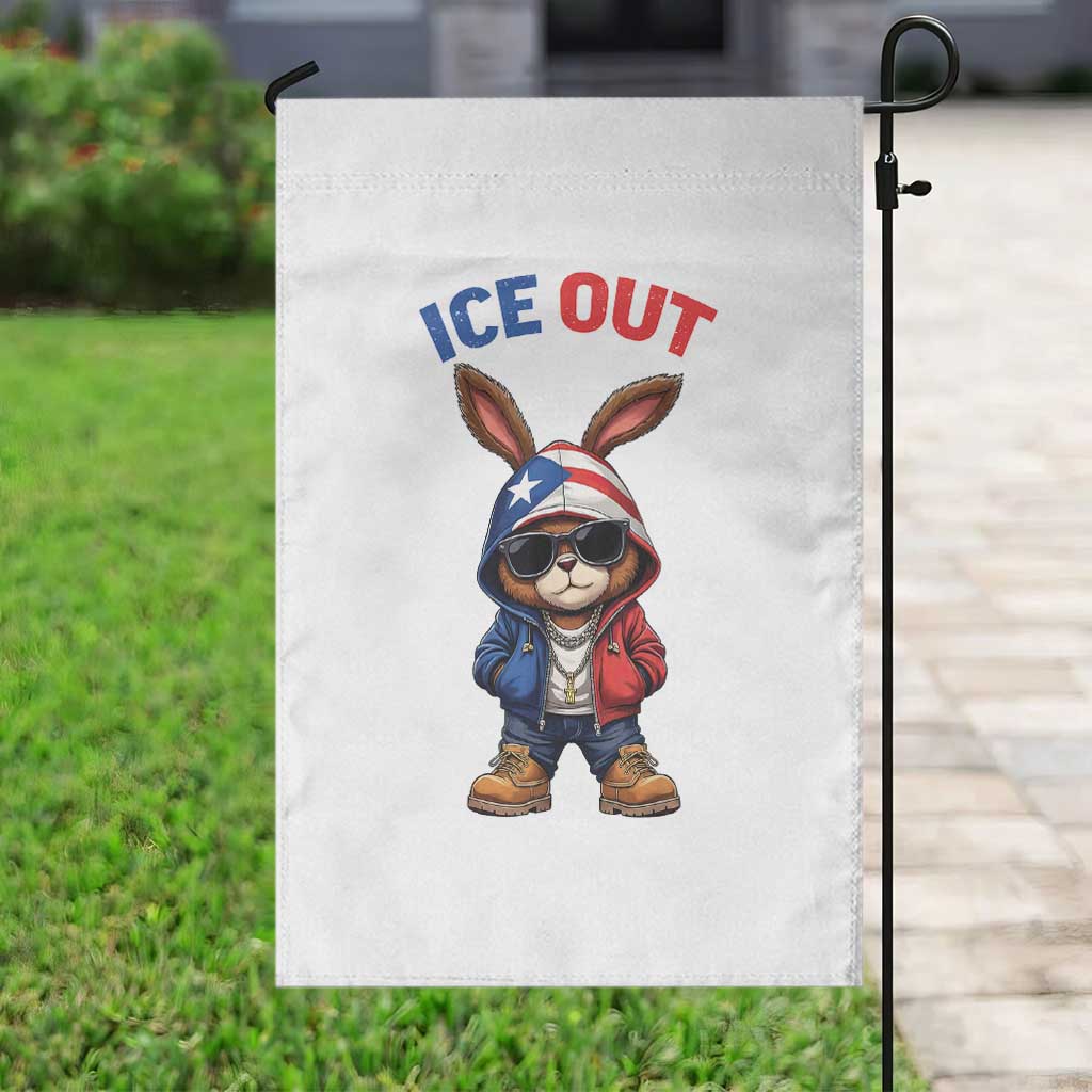 Cool Bunny Ice Out Garden Flag Puerto Rican Flag Hoodie Outfit Vibes Boricua TS10 Print Your Wear